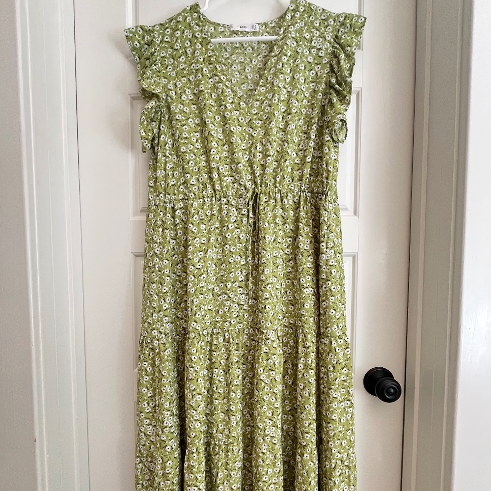 Green floral dress from Mango
